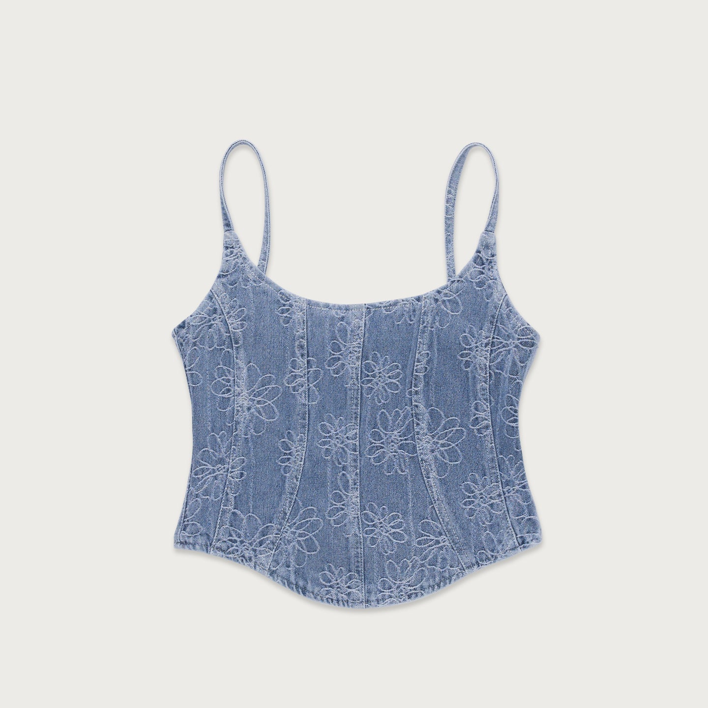 Womens Denim Corset - Light Blue