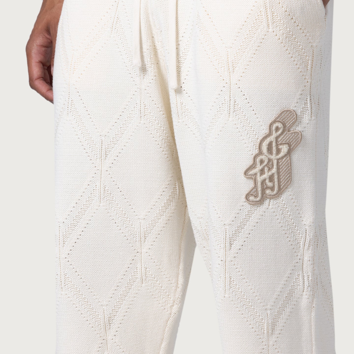 Diamond Knit Pant - Cream