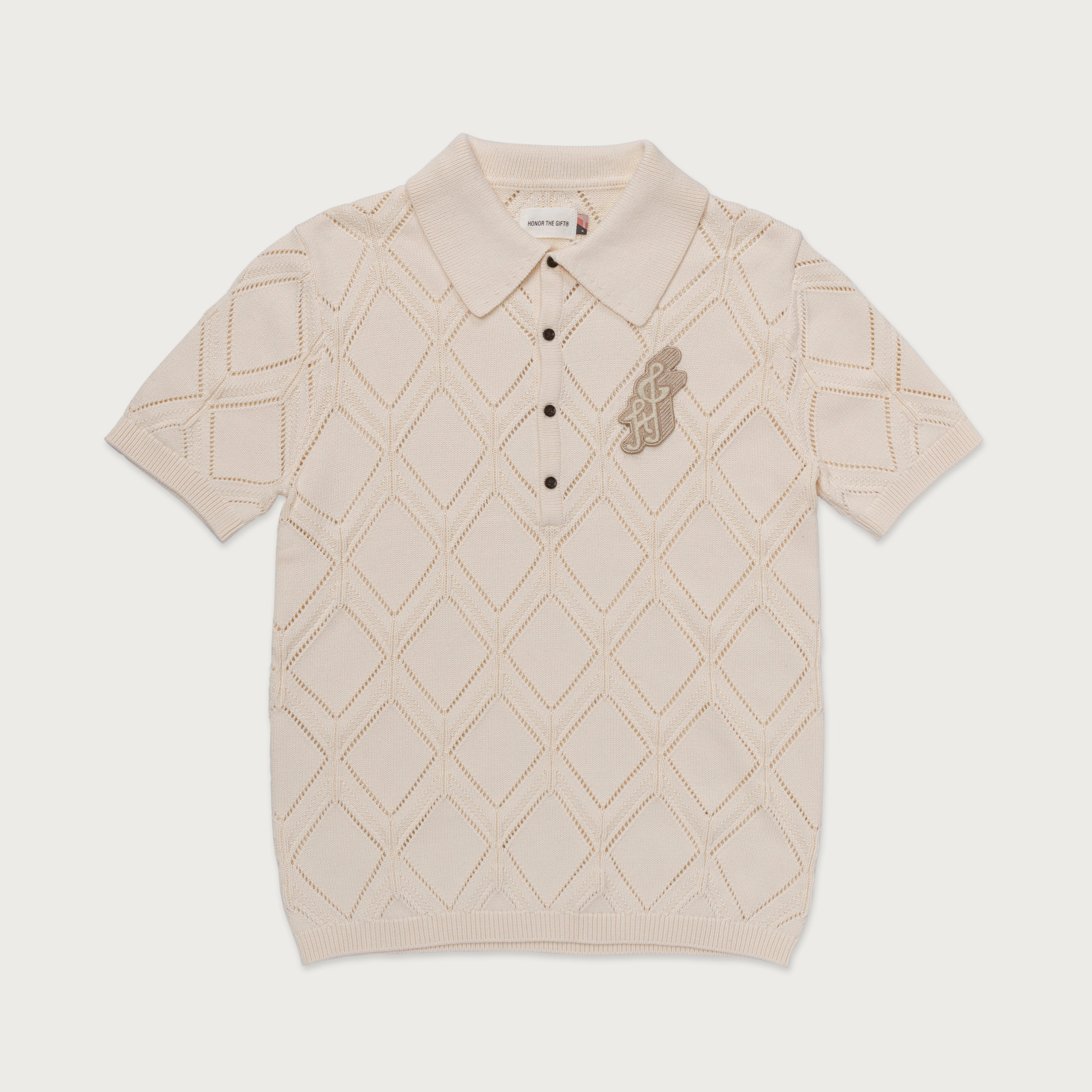 Diamond Knit Polo - Cream – Honor The Gift Diamond Knit Polo - Cream – Honor The Gift