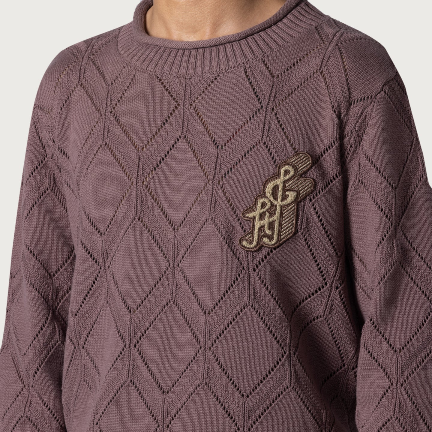 Diamond Knit Sweater - Brown