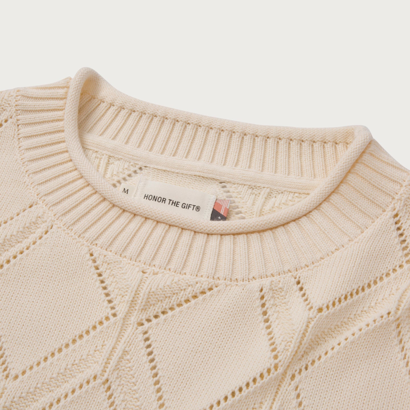 Diamond Knit Sweater - Cream