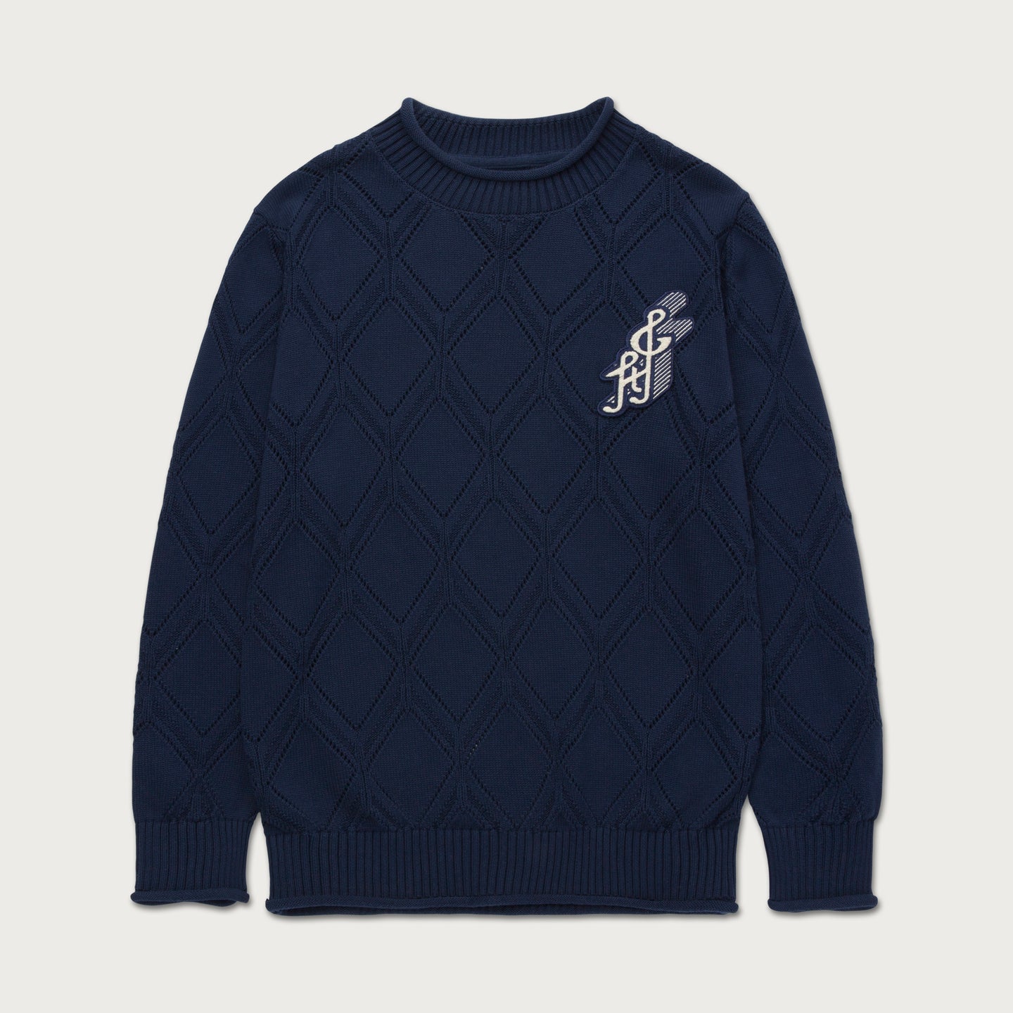 Diamond Knit Sweater - Navy