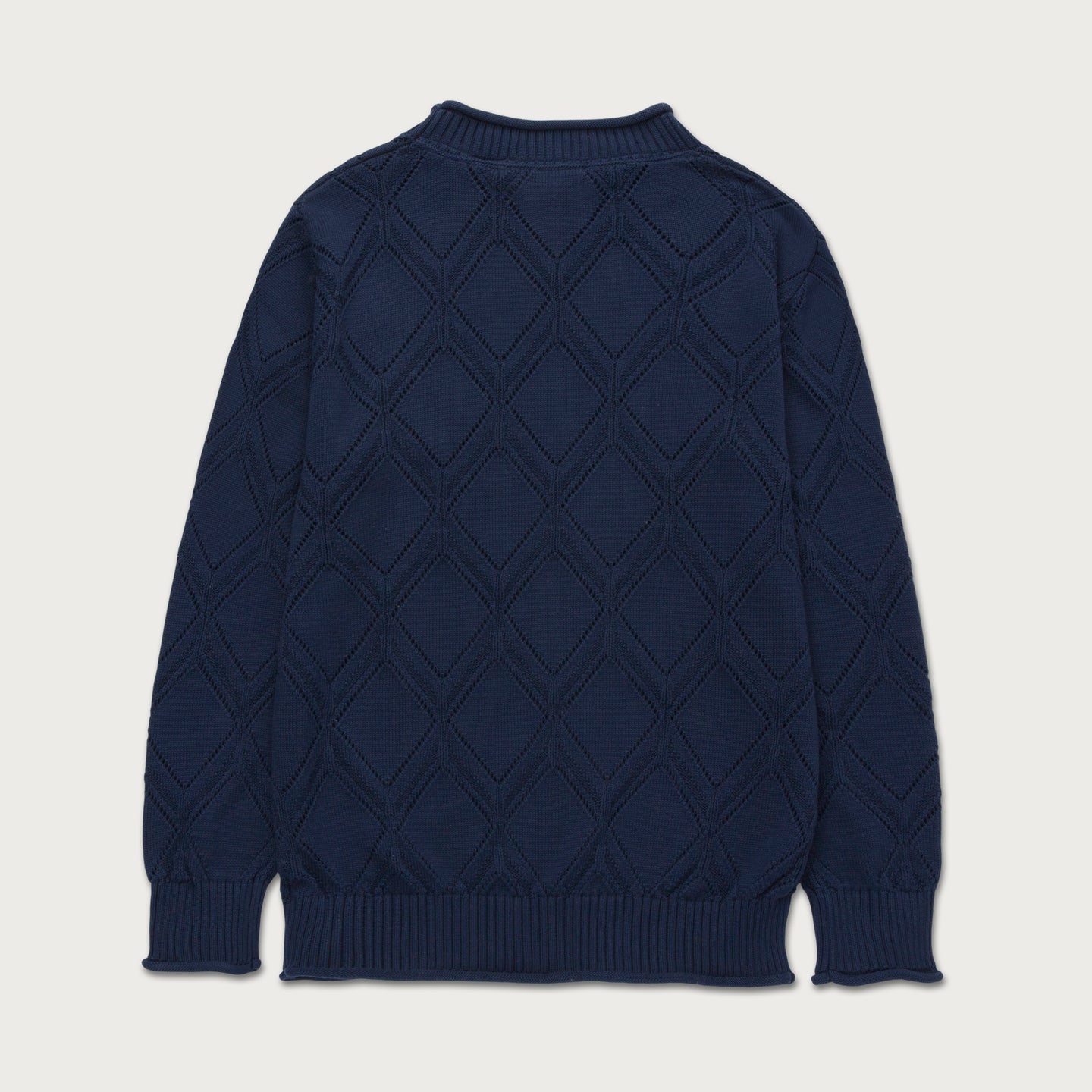 Diamond Knit Sweater - Navy