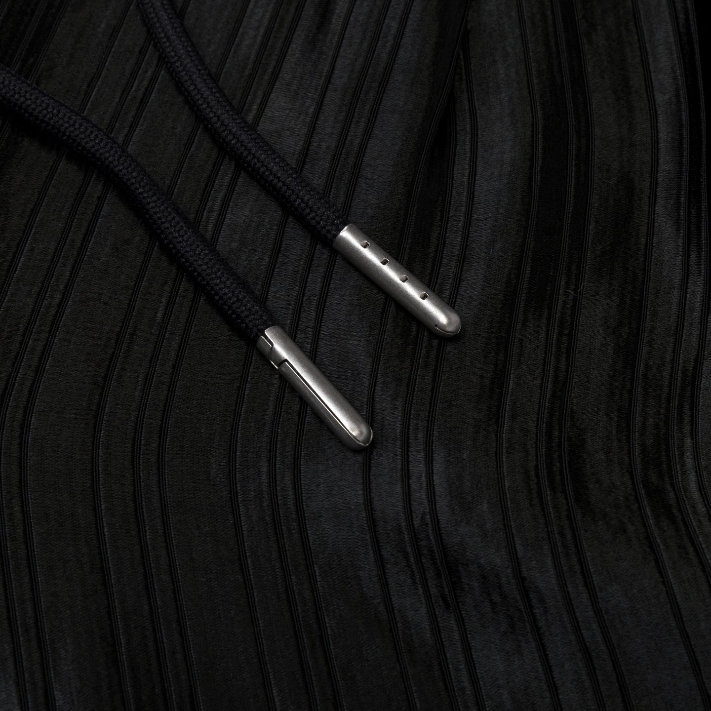 Loose Satin Stripe Wide Leg - Black