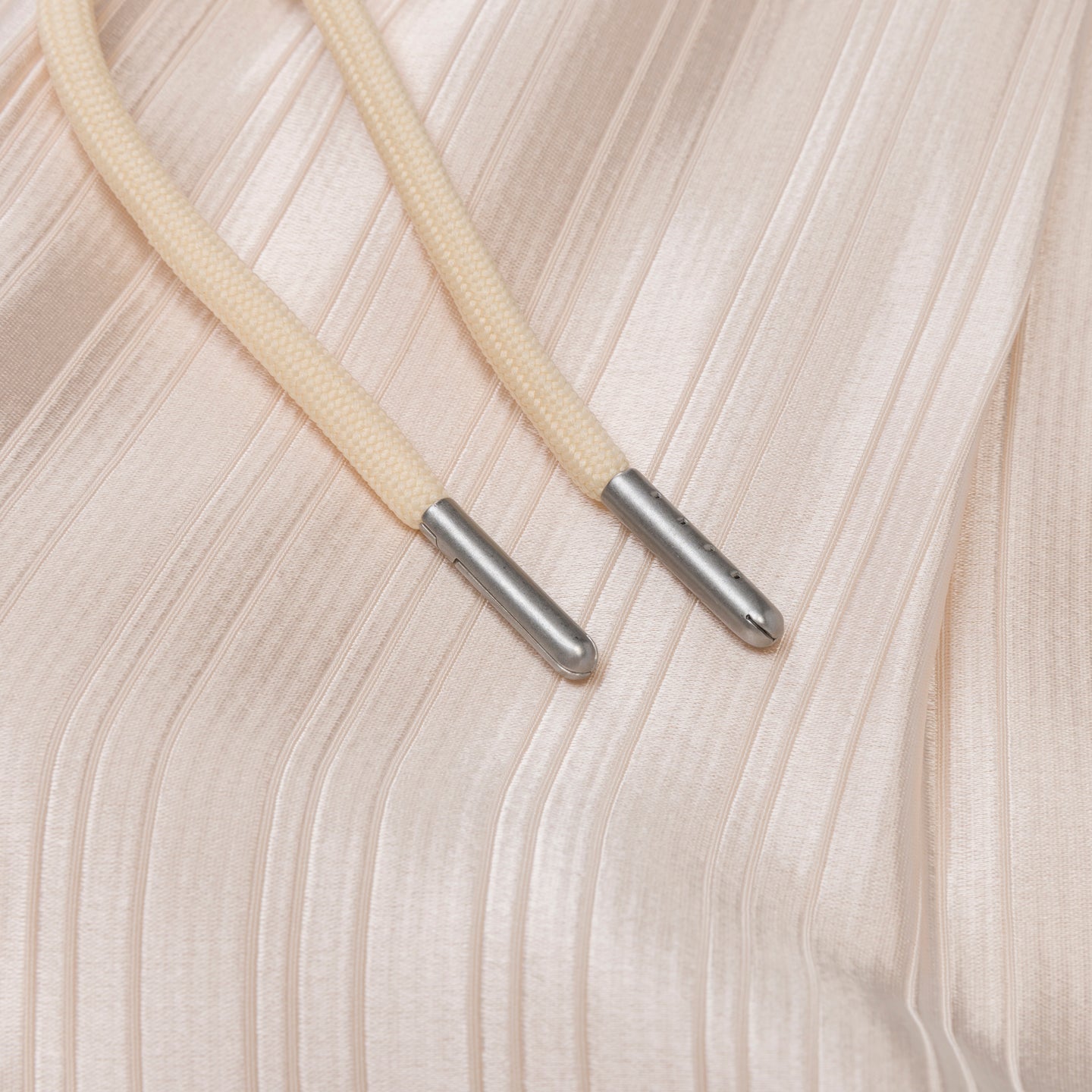 Loose Satin Stripe Wide Leg - Cream