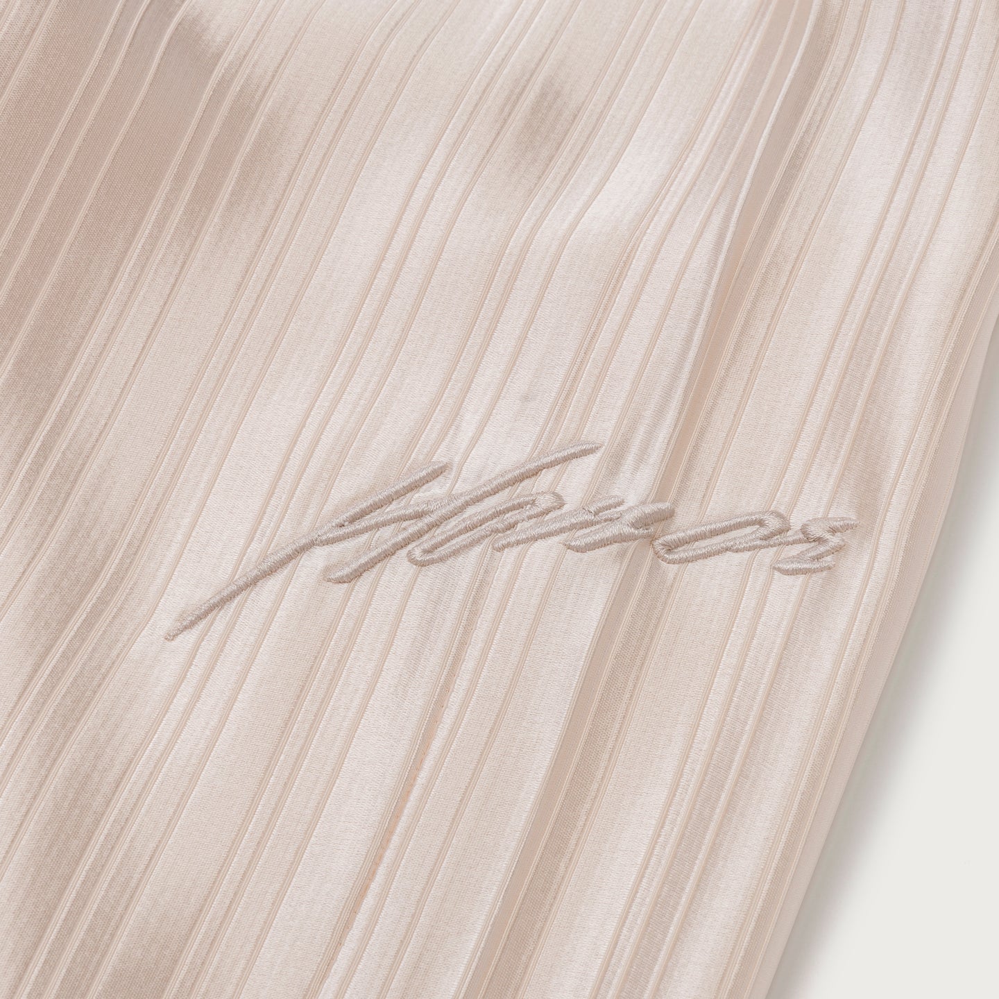 Loose Satin Stripe Wide Leg - Cream