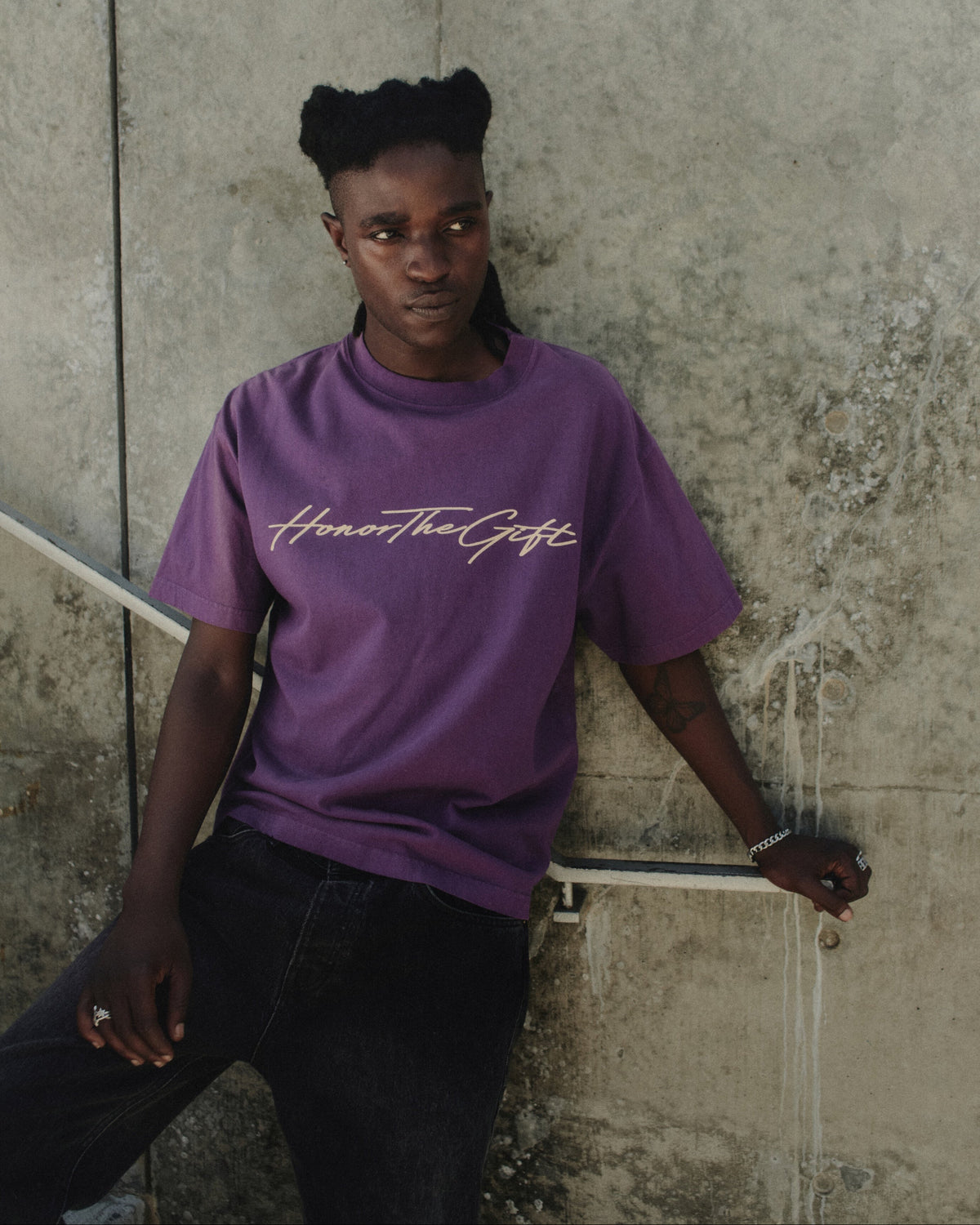 Script Tee - Purple