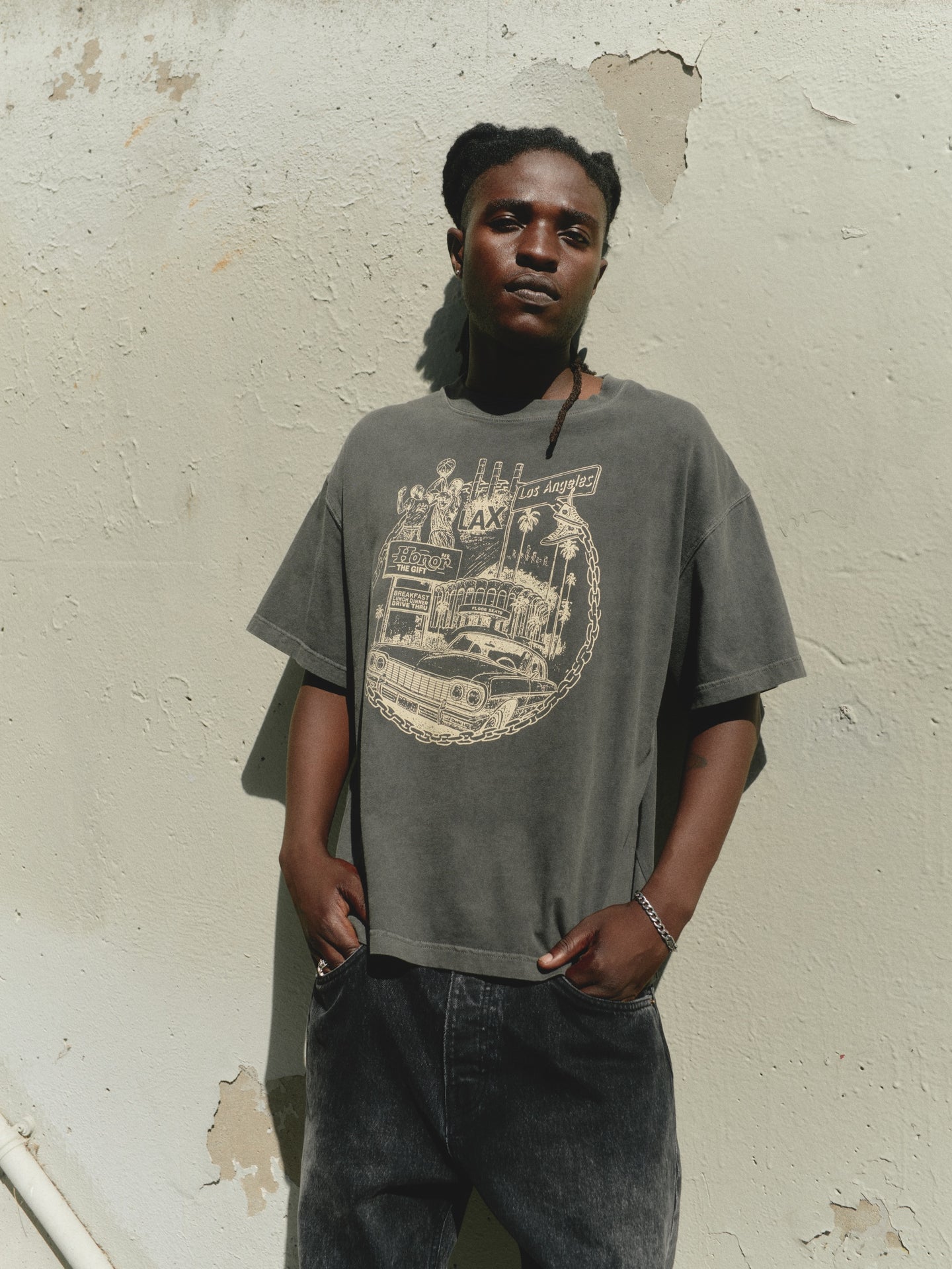 LA Chain City Tee - Vintage Black