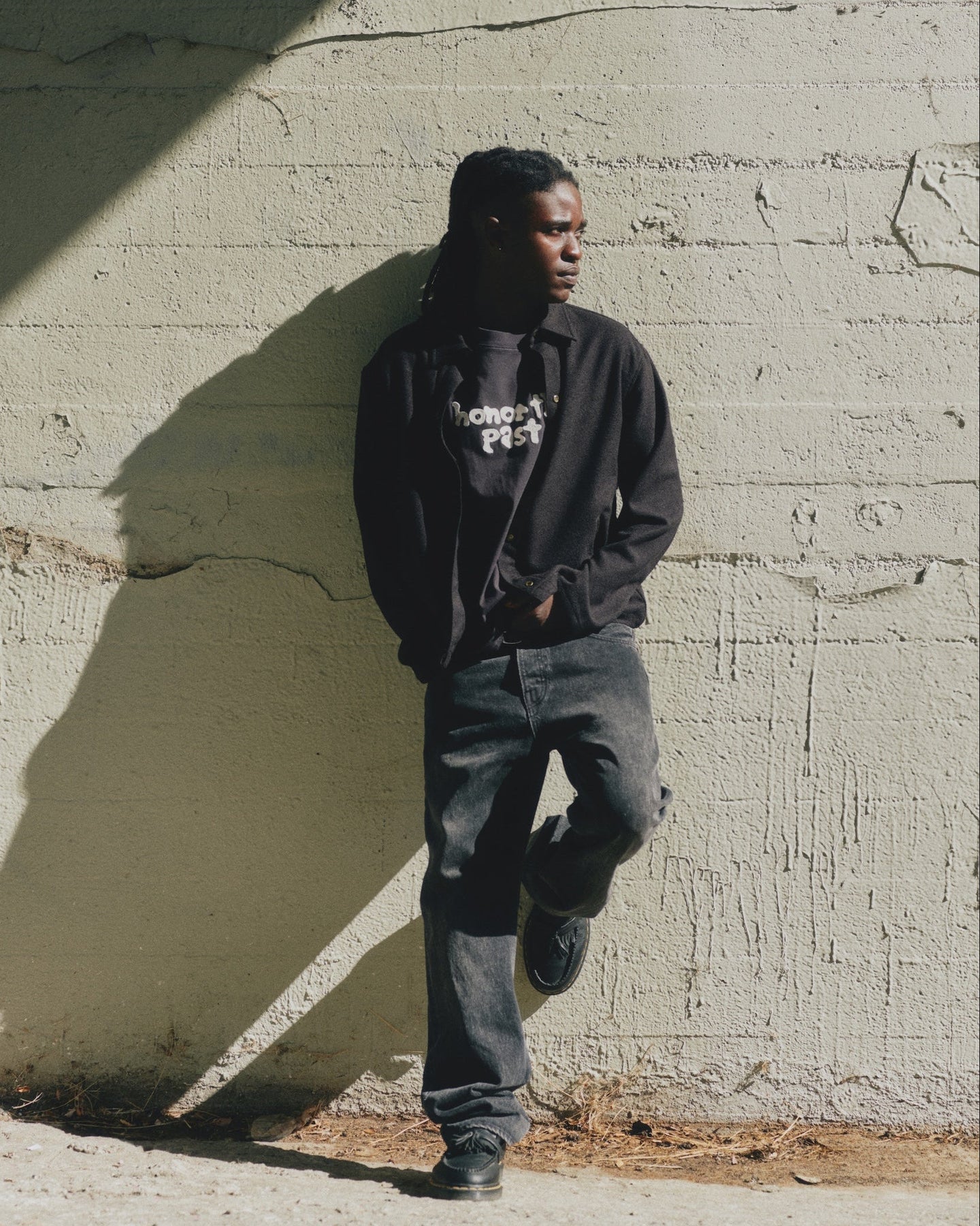 Nep Yarn Over Shirt - Black