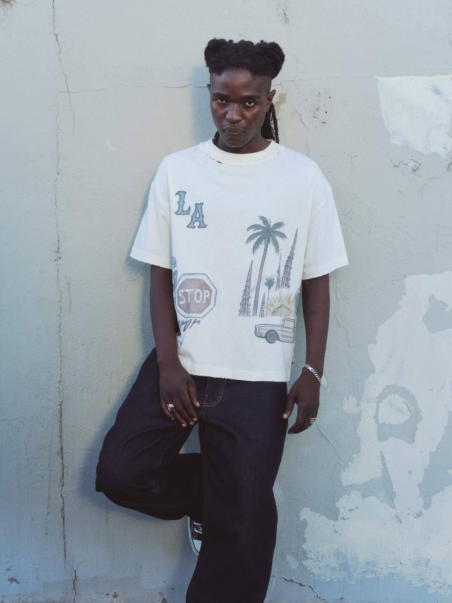 All Over Los Angeles Tee - Bone