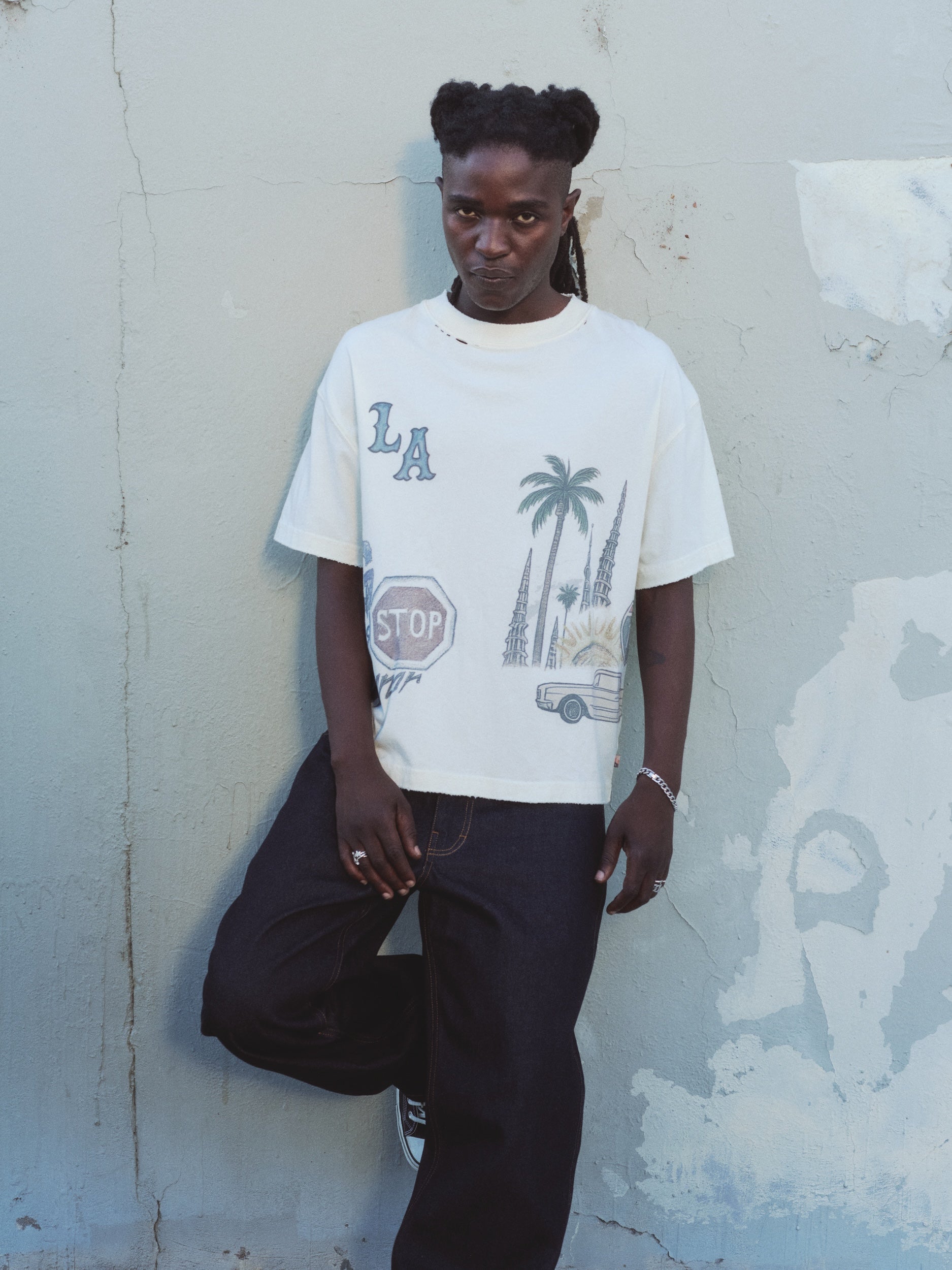 All Over Los Angeles Tee - Bone