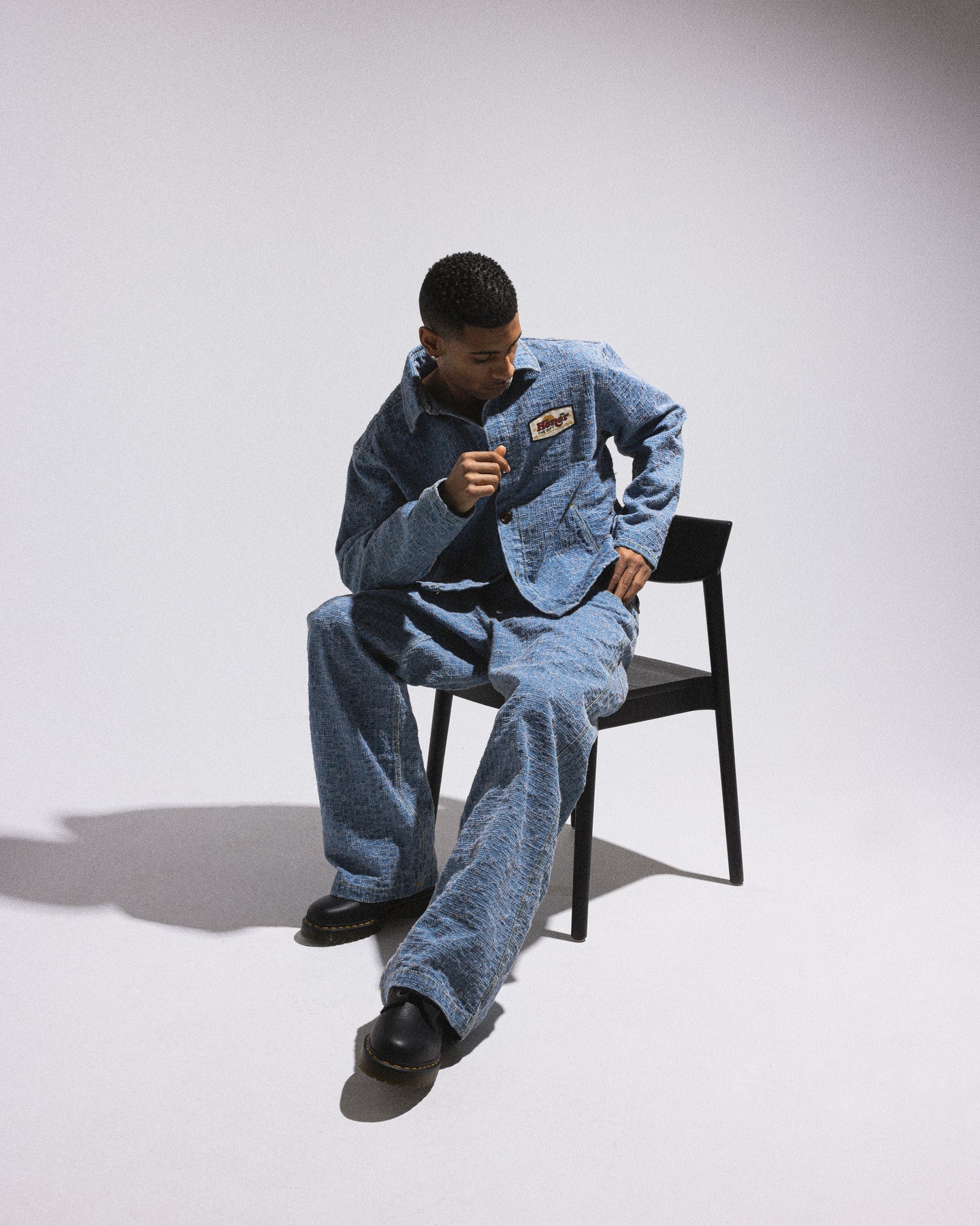 Washed Nep Yarn Denim Pant - Indigo