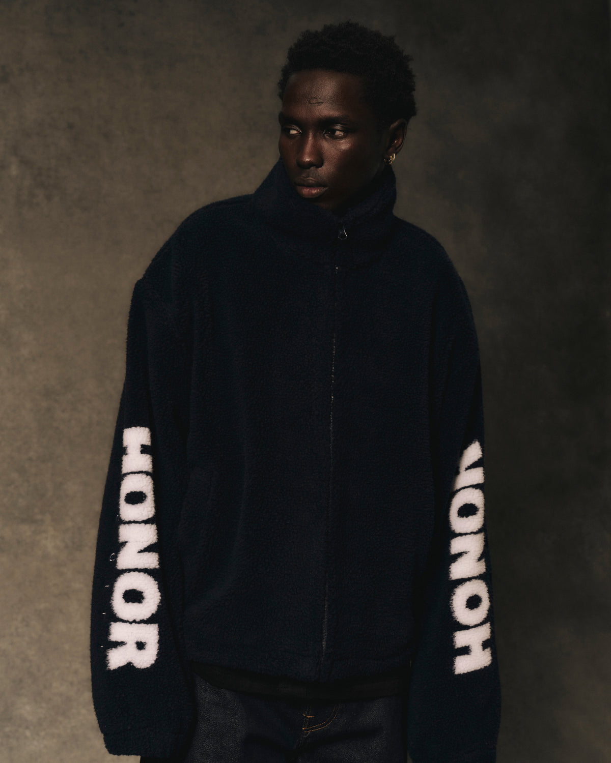 Fleece Full Zip Jacket - Navy