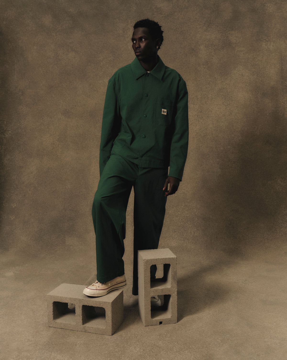 Nylon Relaxed Pant - Forest