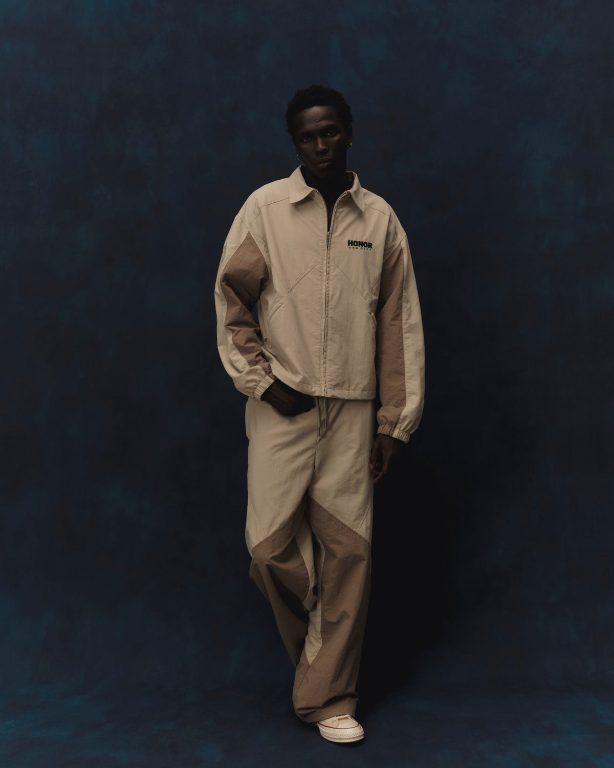 Nylon Track Pant - Sand Mocha Grey