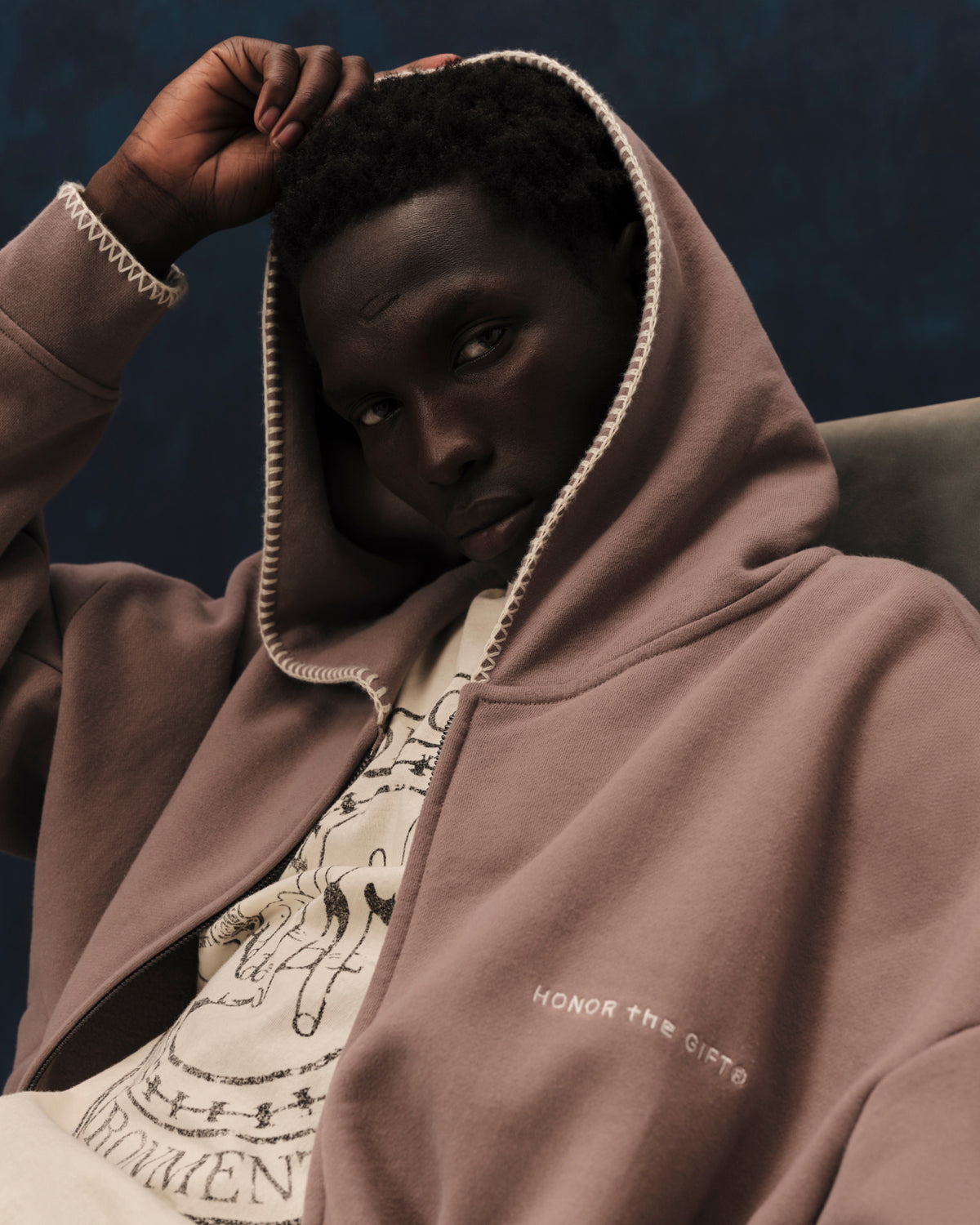 Whip Stitch Hoodie - Mocha Grey