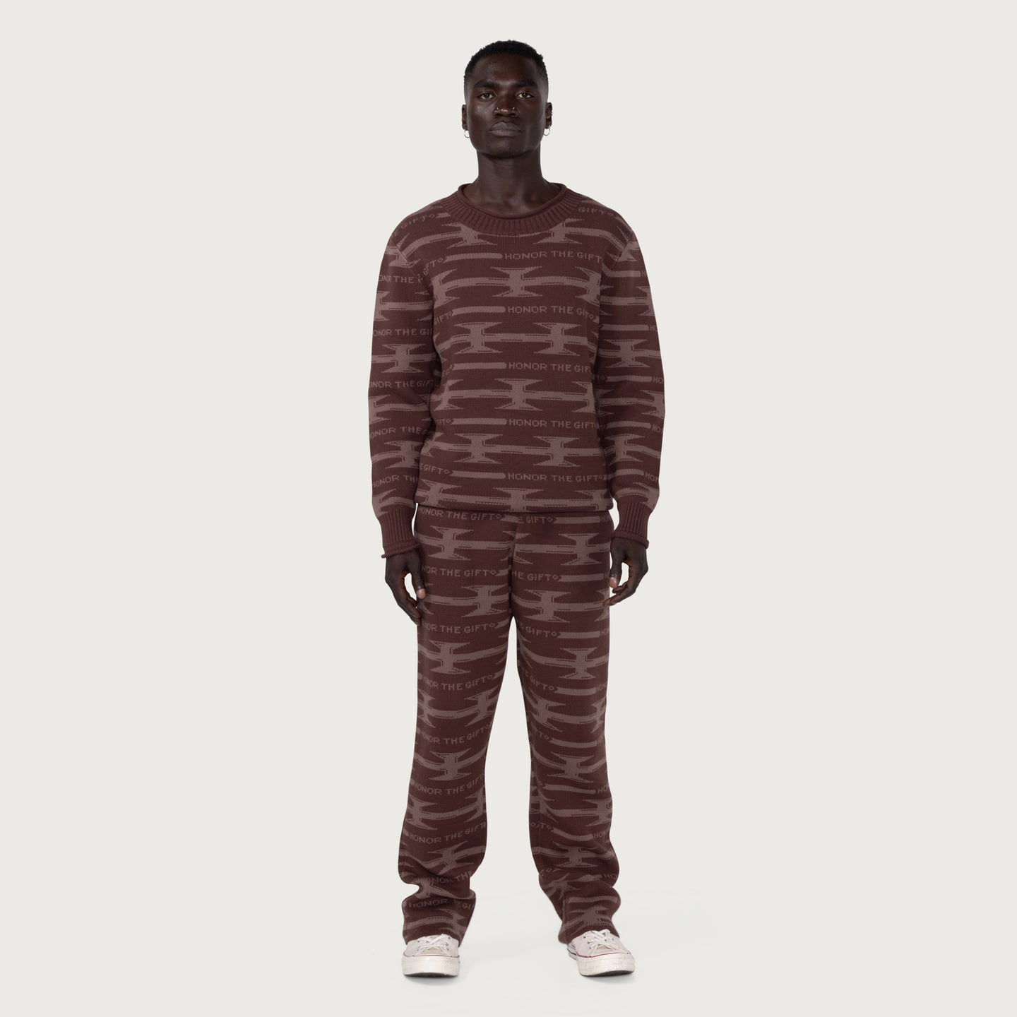 H Wire Knit Pant - Brown