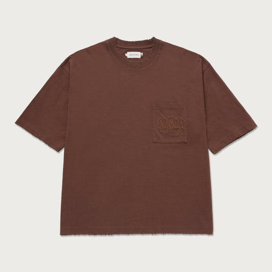 Embroidered Pocket T-Shirt - Brown