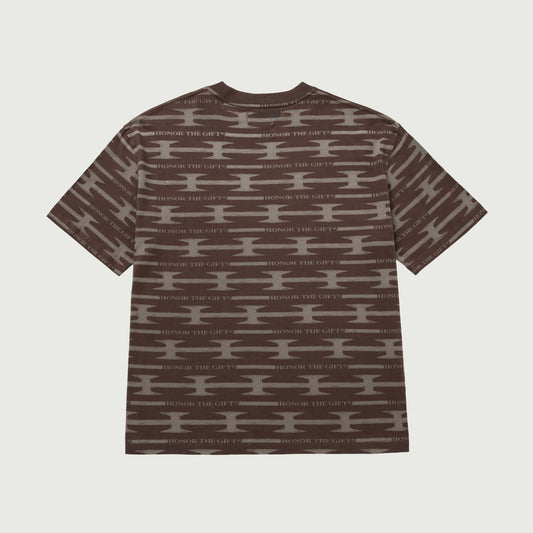 H Wire Knit T-Shirt - Brown