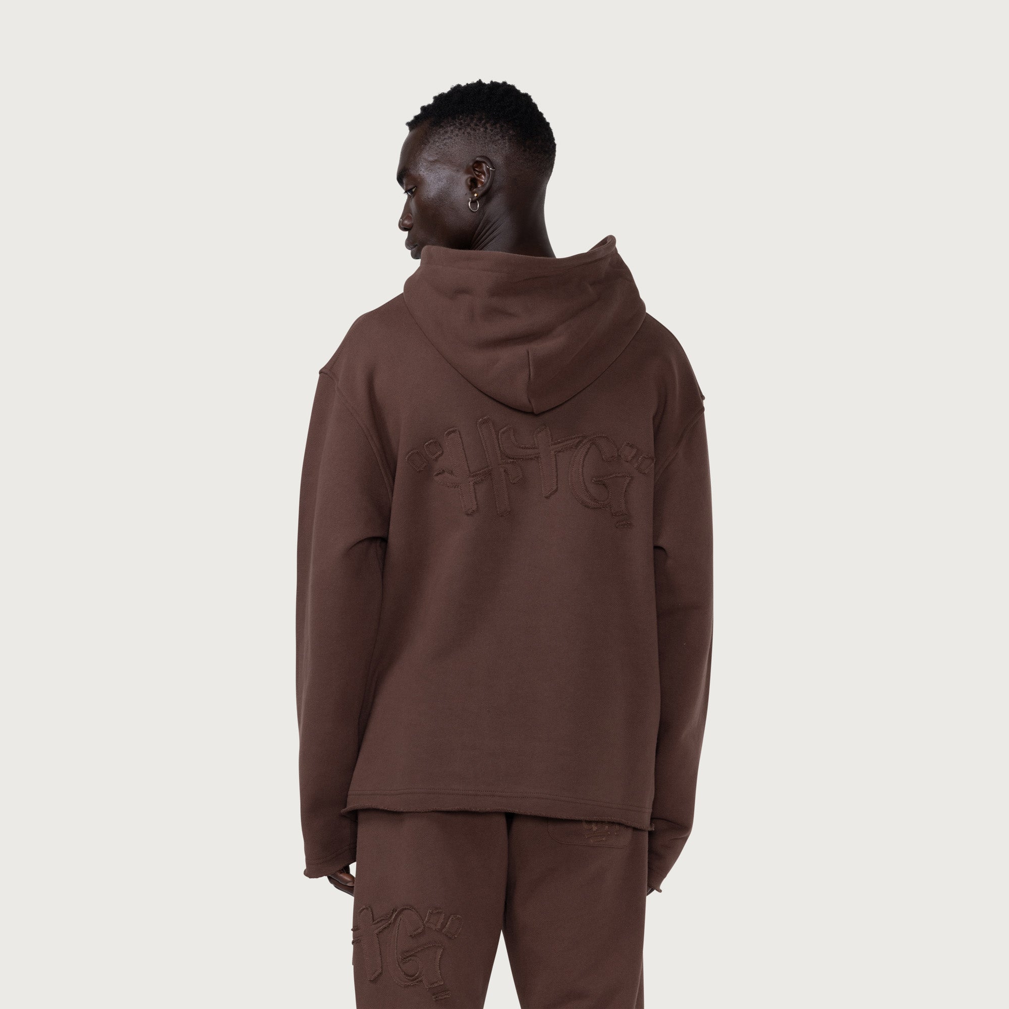 Script Embroidered Hoodie - Brown – Honor The Gift
