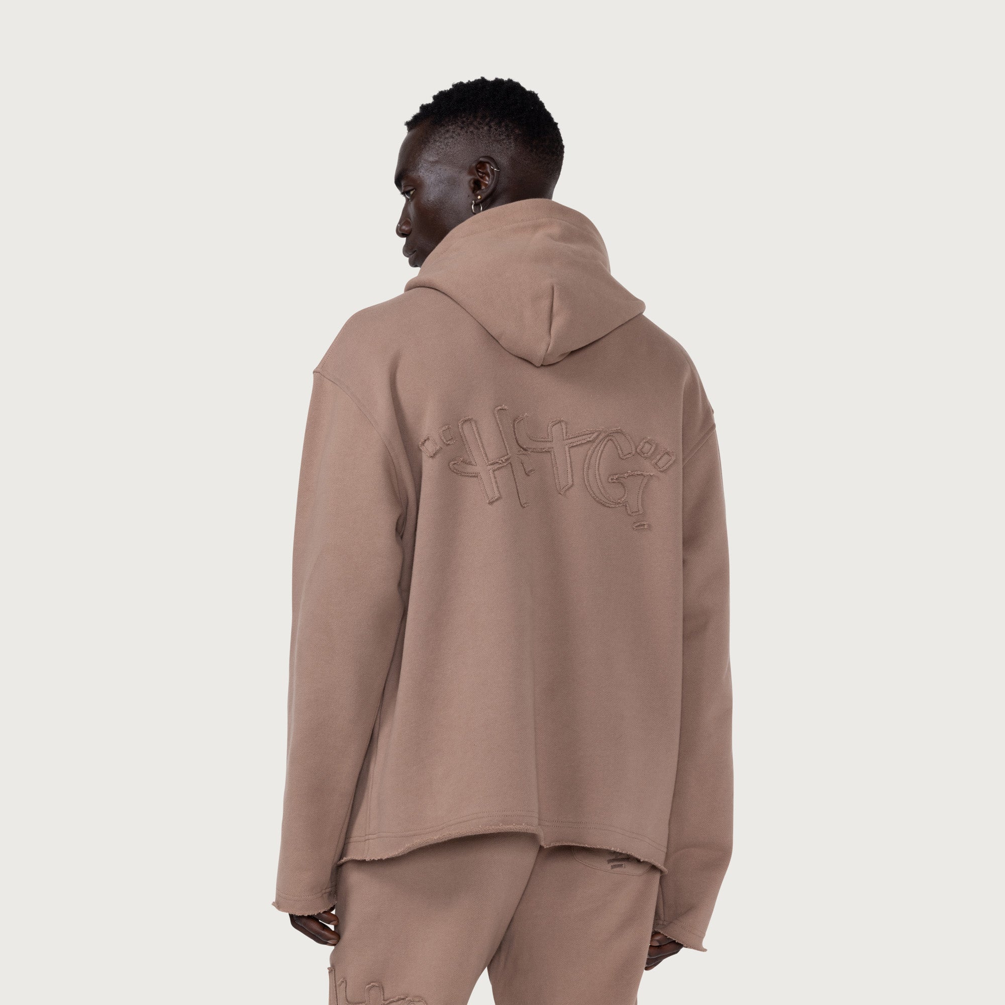 Script Embroidered Hoodie - Lt. Brown – Honor The Gift