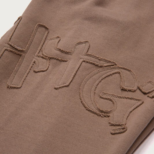 Script Embroidered Sweats - Lt. Brown