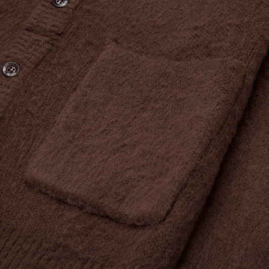 Stamped Patch Cardigan - Brown