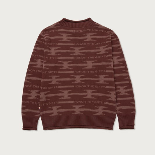 H Wire Knit Sweater - Brown