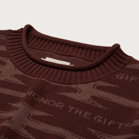 H Wire Knit Sweater - Brown