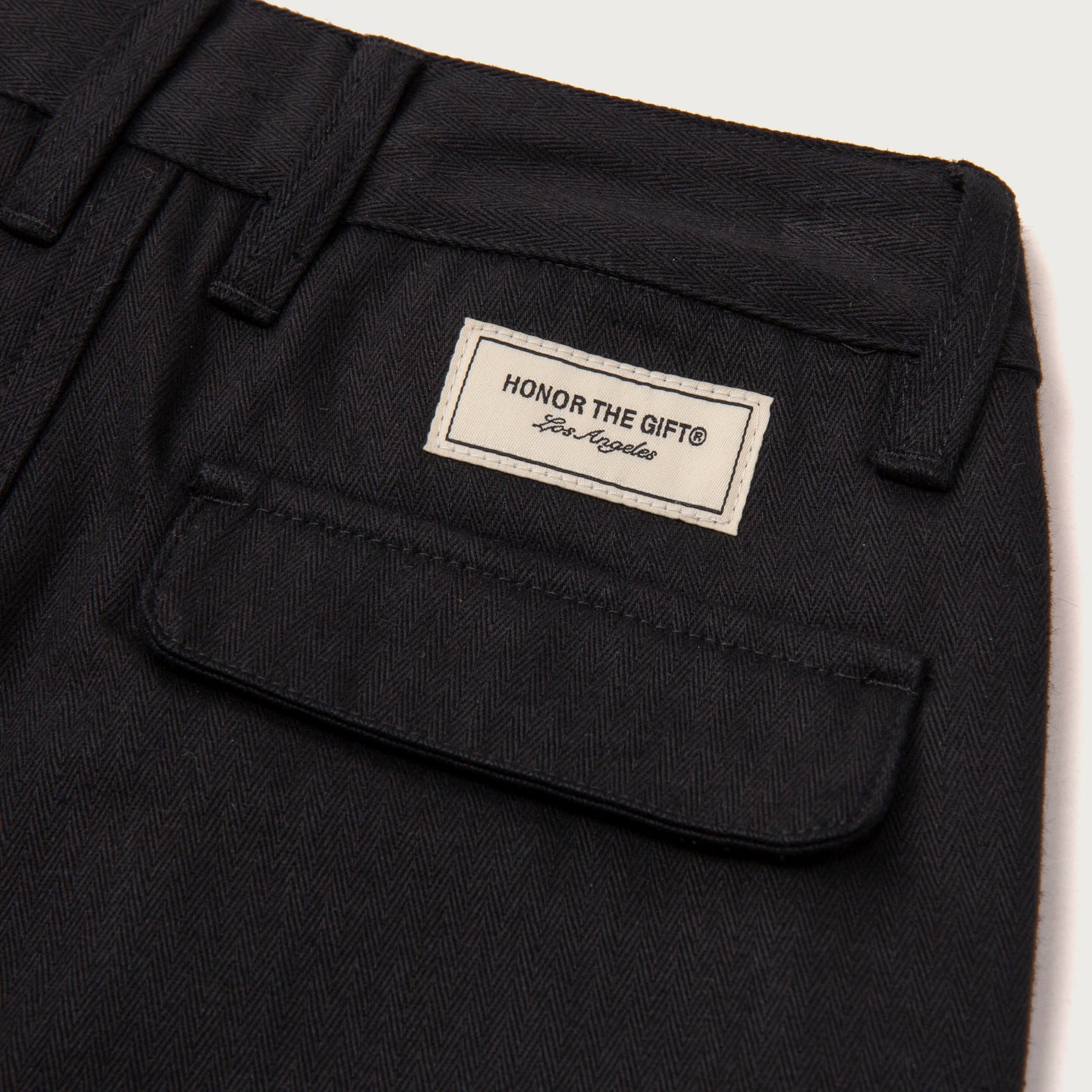 Kids Herringbone Pant - Black