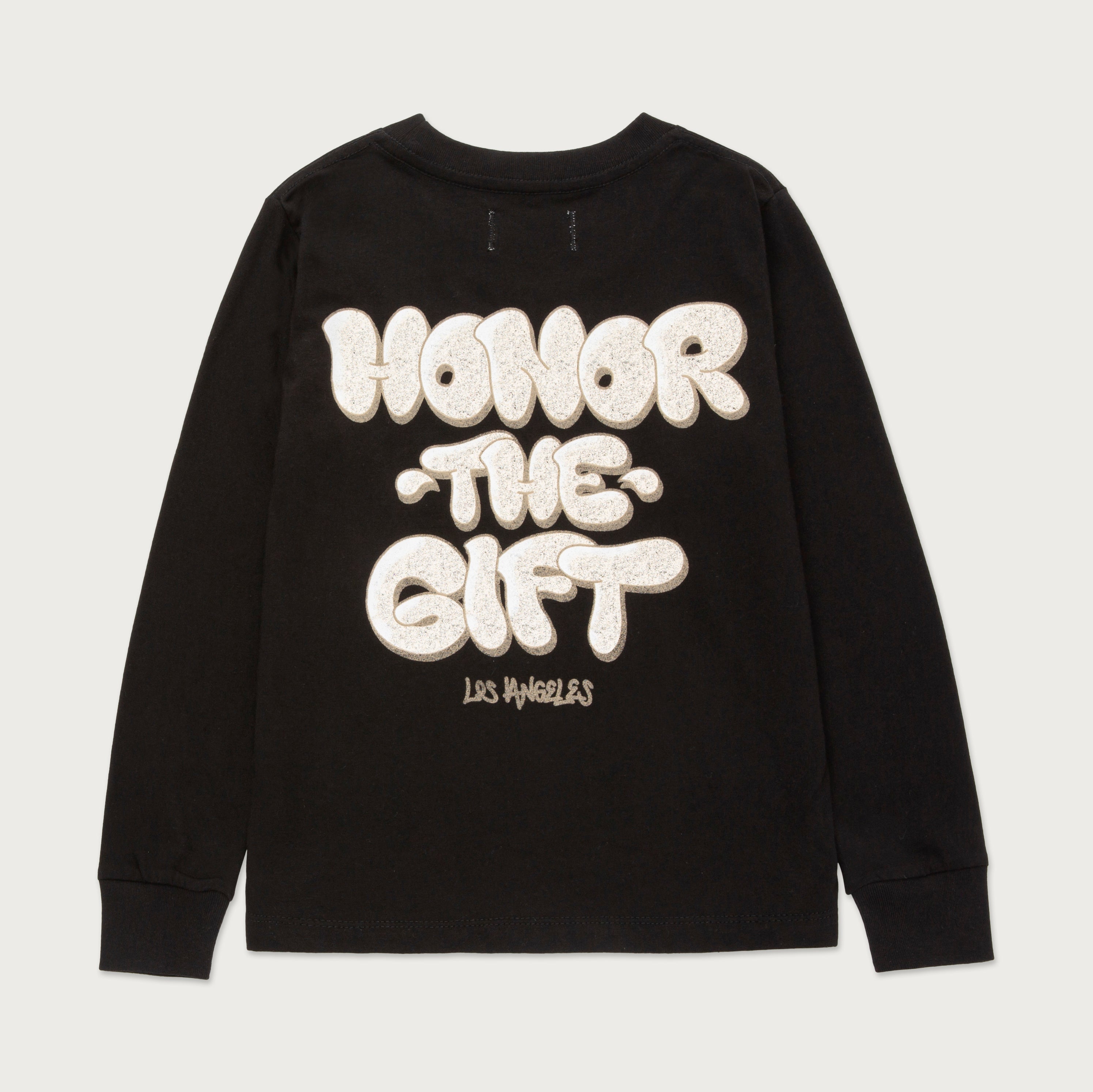 Kids Script L/S T-Shirt - Black