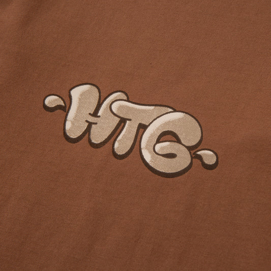 Kids Script L/S T-Shirt - Brown