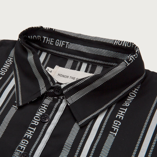 Kids Stripe Uniform Shirt - Black