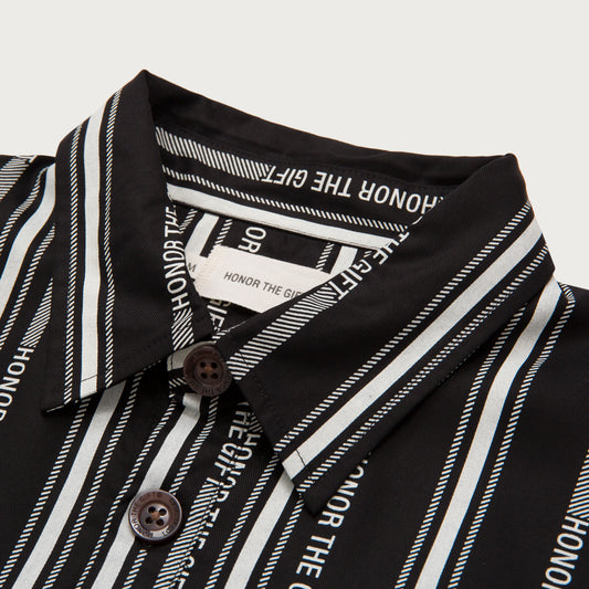 Honor Stripe Button Up - Black