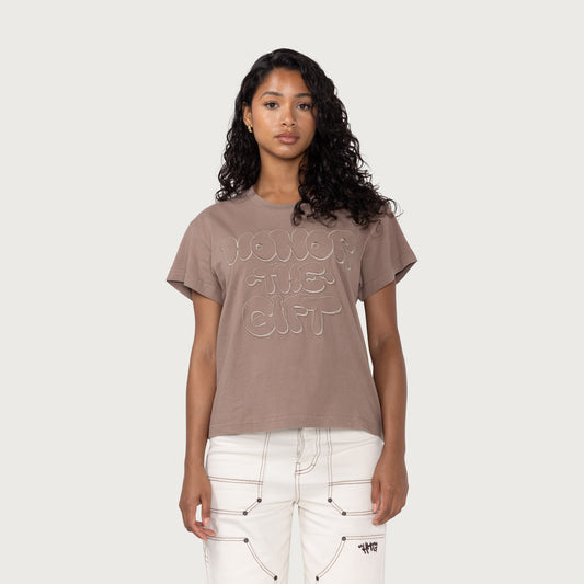 Womens Amp'd Up T-Shirt - Lt. Brown