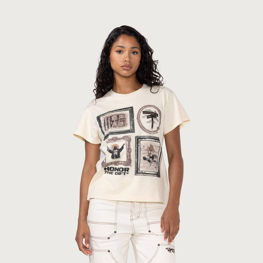 Womens City Frames T-Shirt - Bone