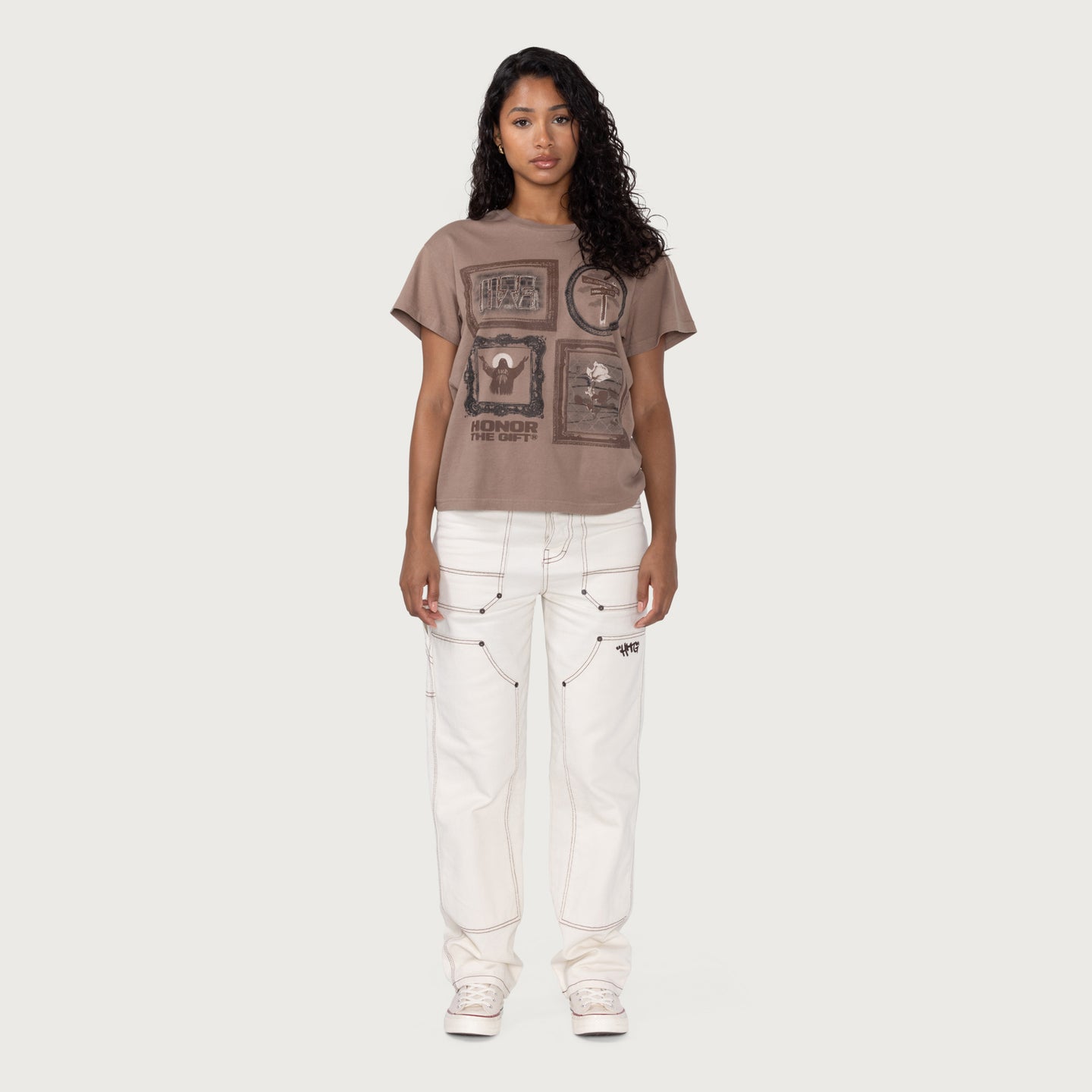 Womens City Frames T-Shirt - Clay