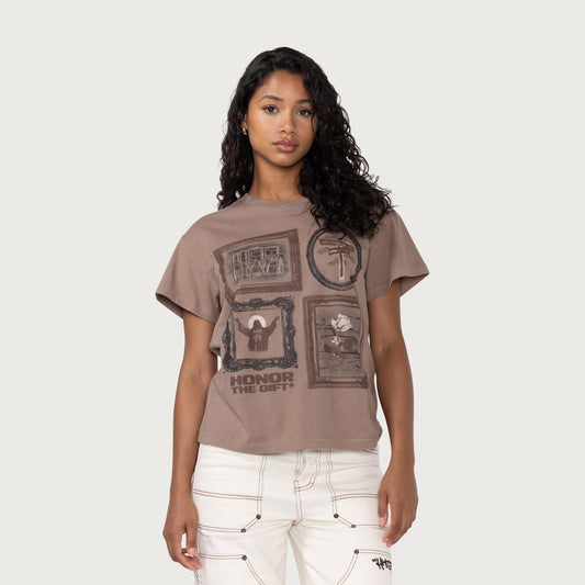 Womens City Frames T-Shirt - Clay