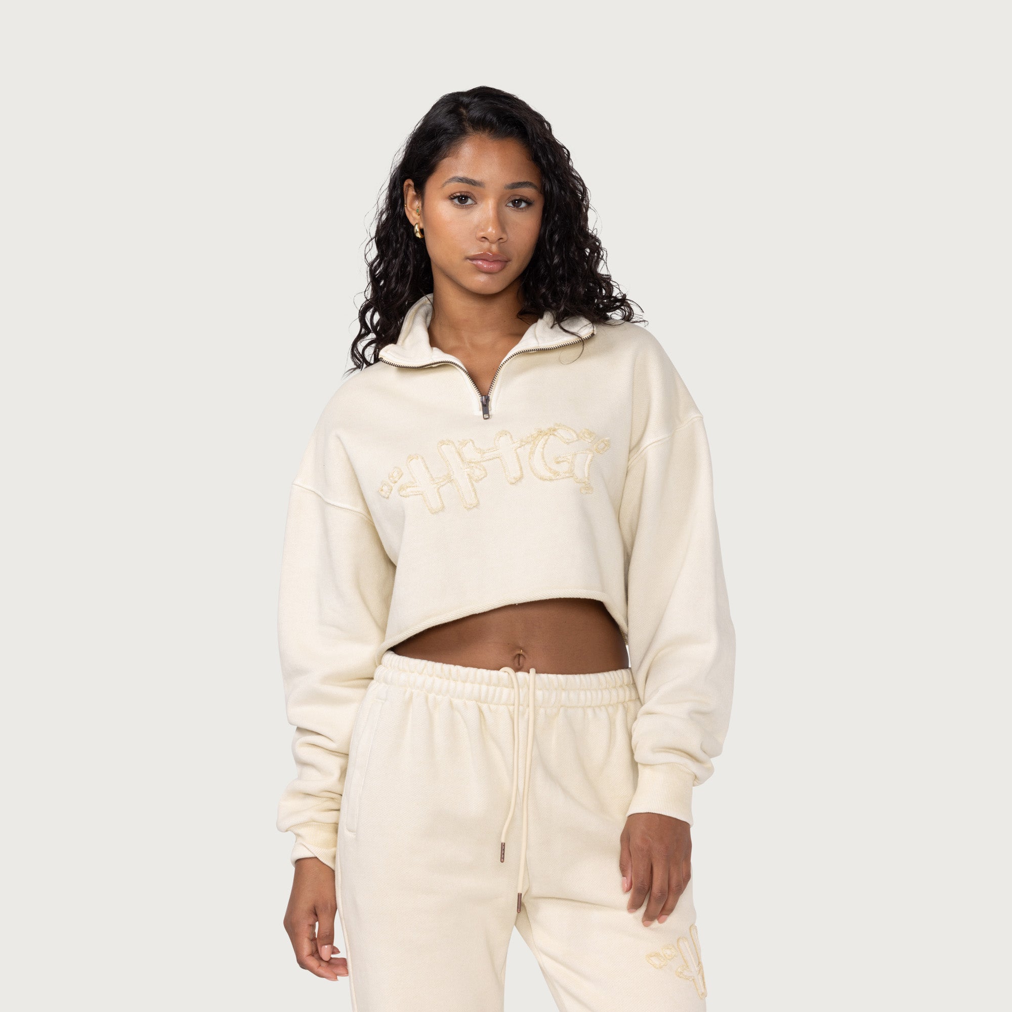 Women's cropped quarter discount zip