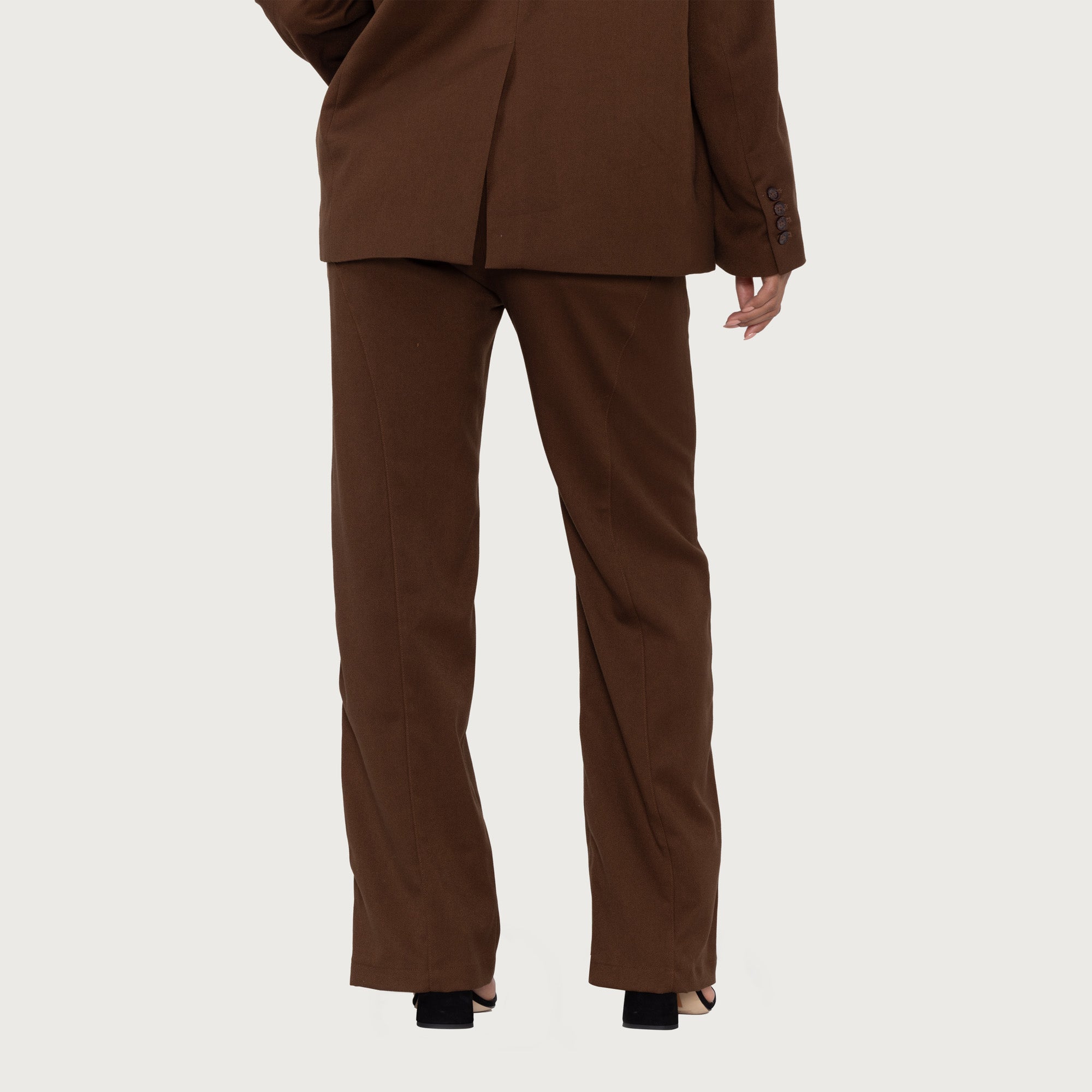 Hemlock Brown Textured Premium Wool-Blend Pant For Men