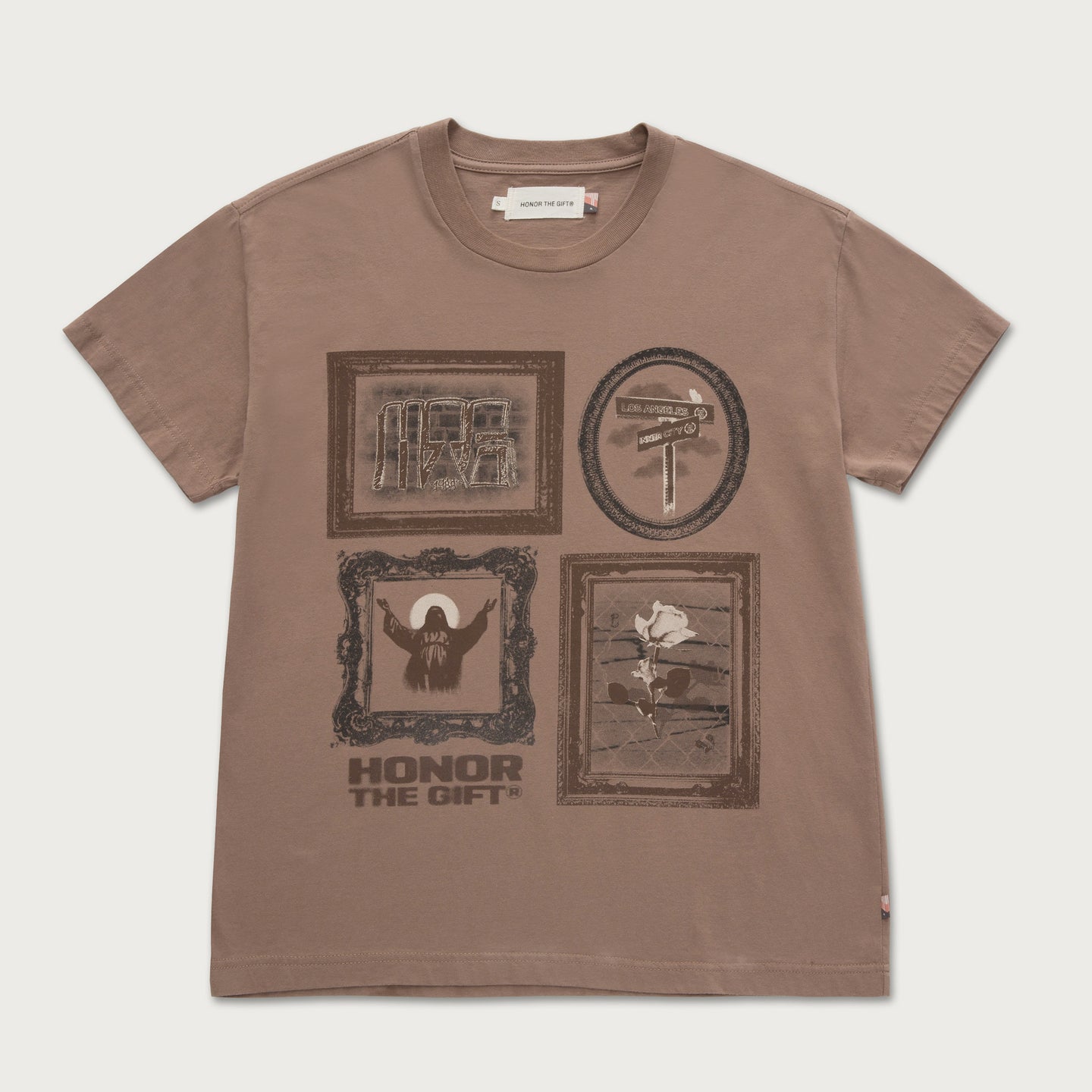 Womens City Frames T-Shirt - Clay