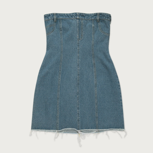 Womens Denim Tube Dress - Lt. Indigo