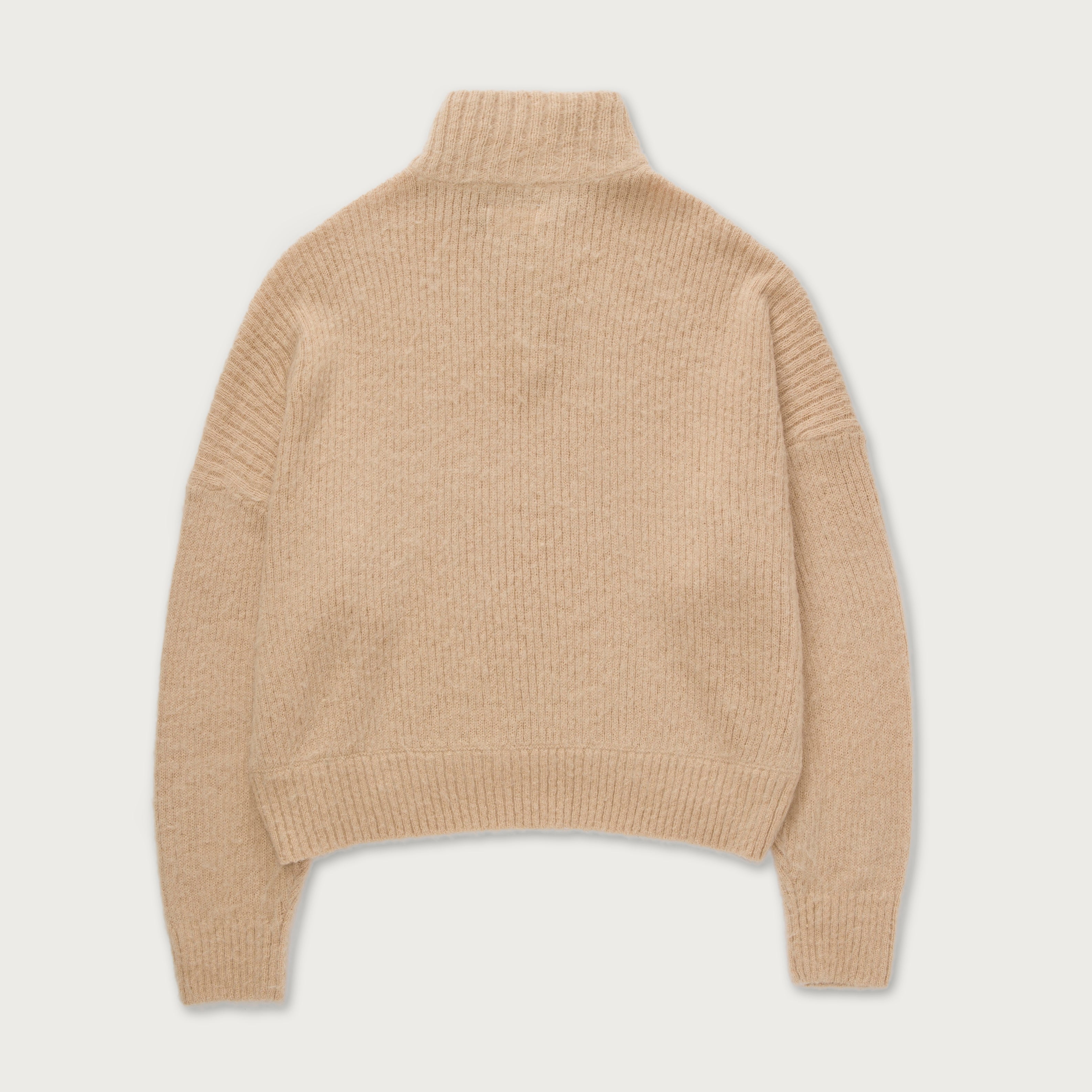 Sand oversized discount zip front sweater