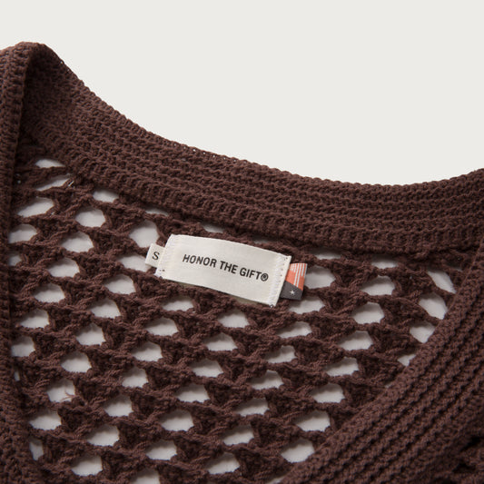 Womens Sweater Vest - Brown