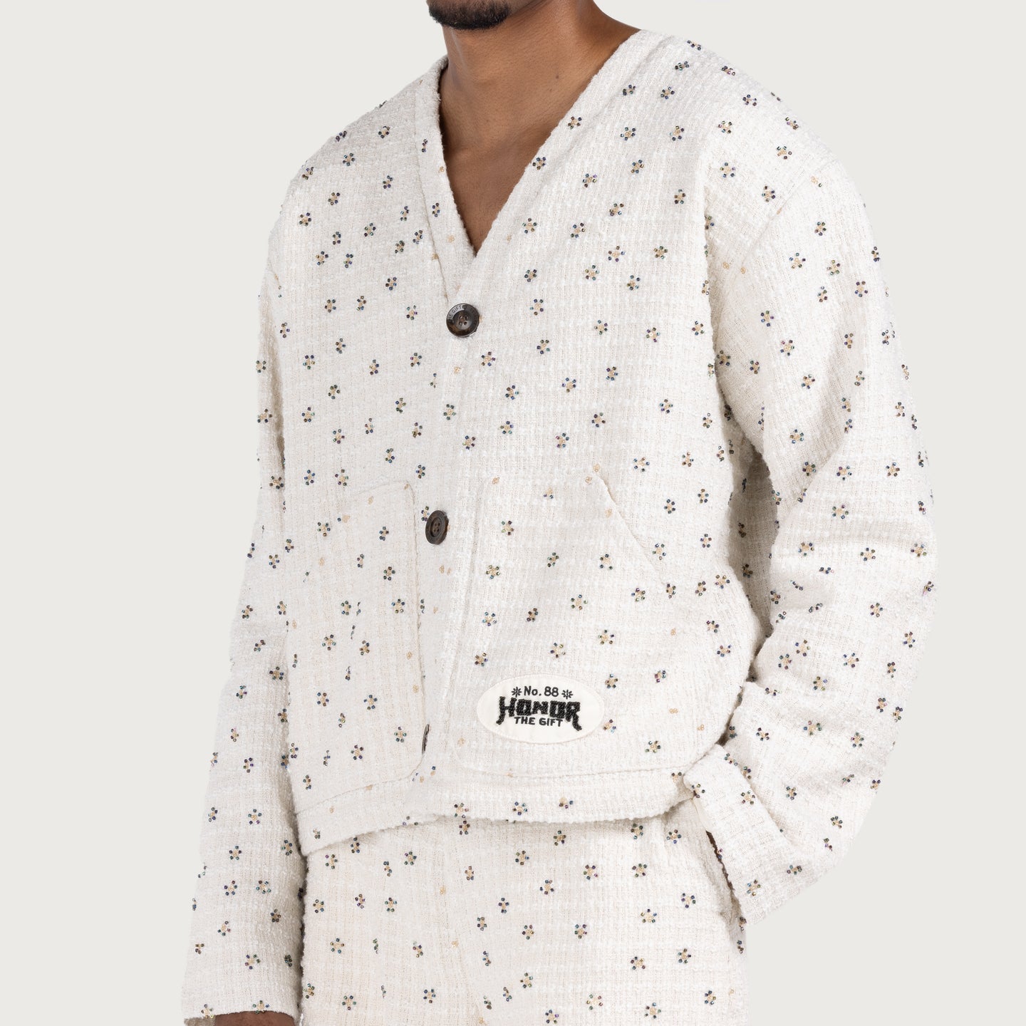 Beaded Cardigan - White