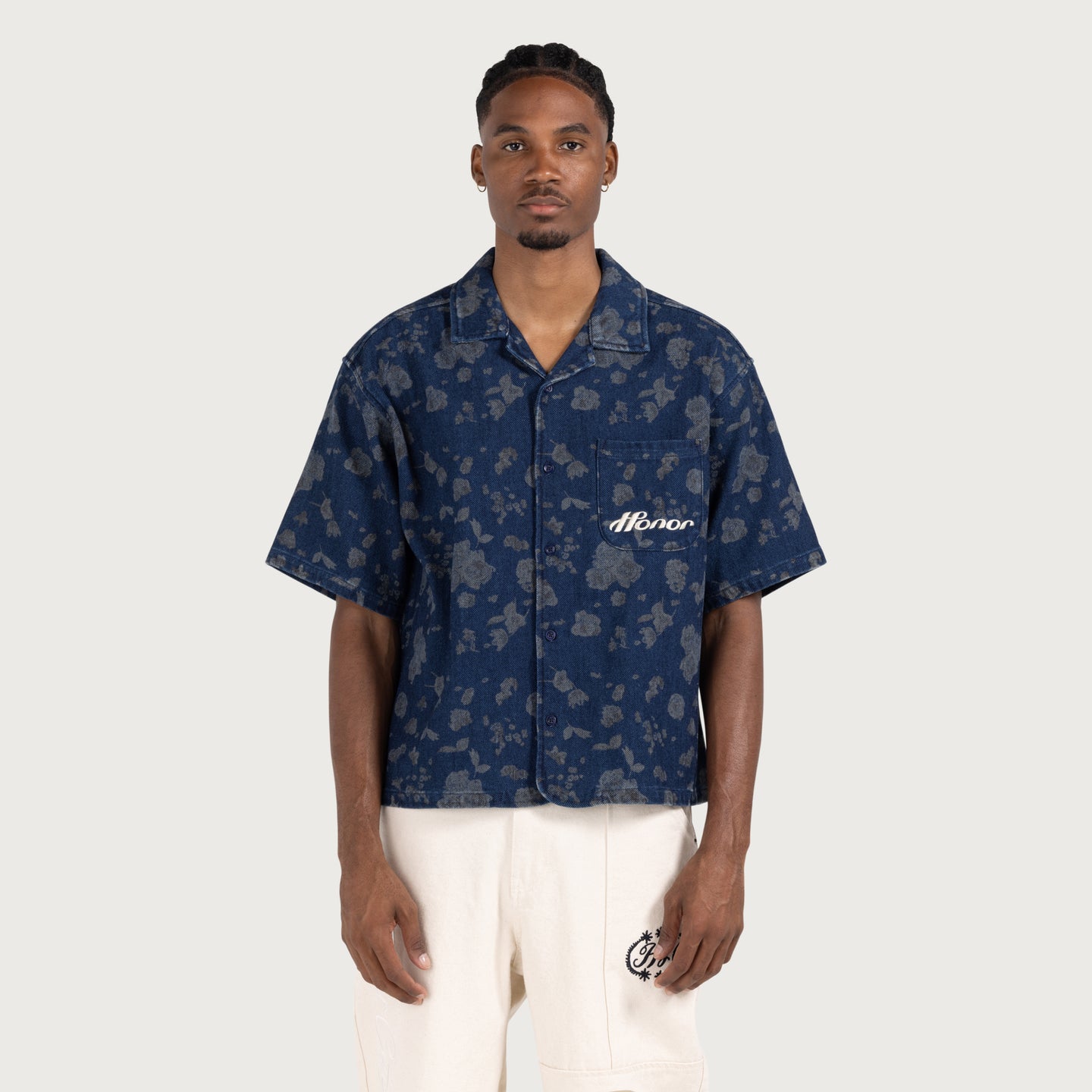 Indigo Floral Camp - Blue