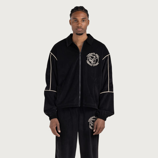 Piping Track Jacket - Black