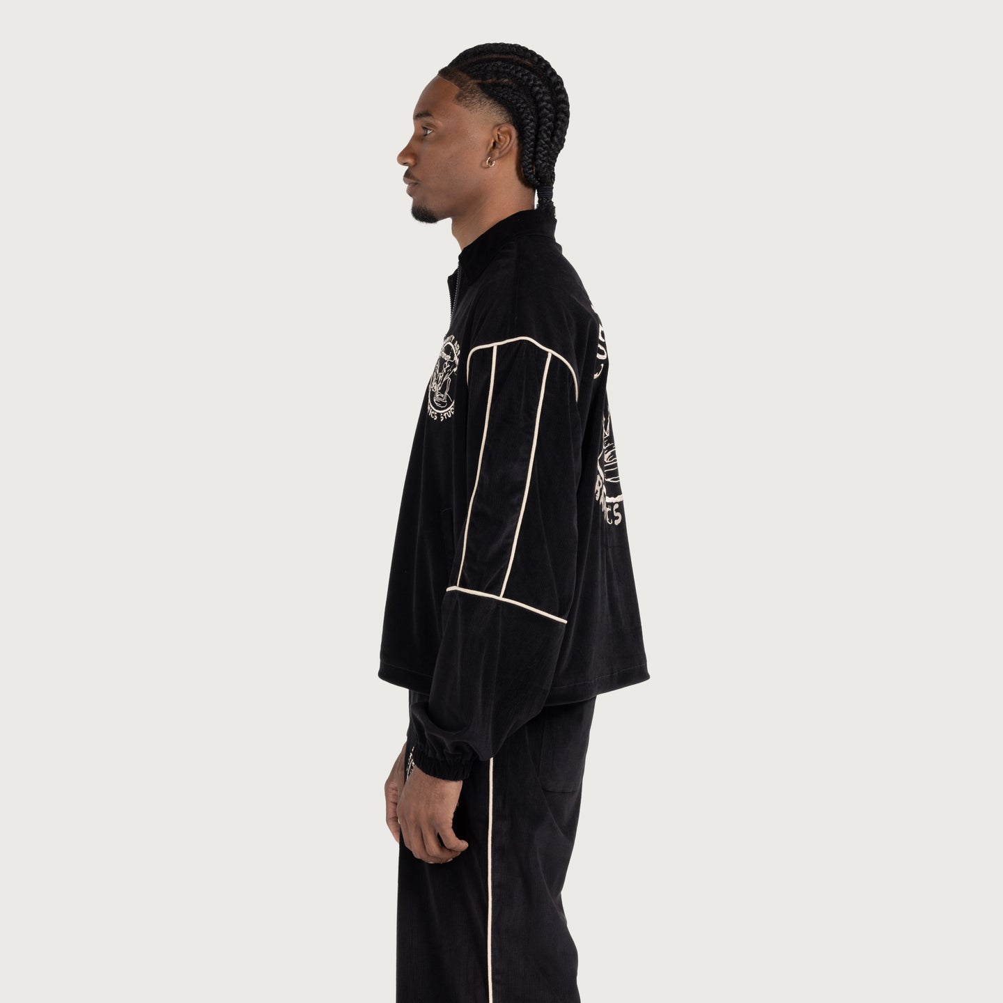 Piping Track Jacket - Black