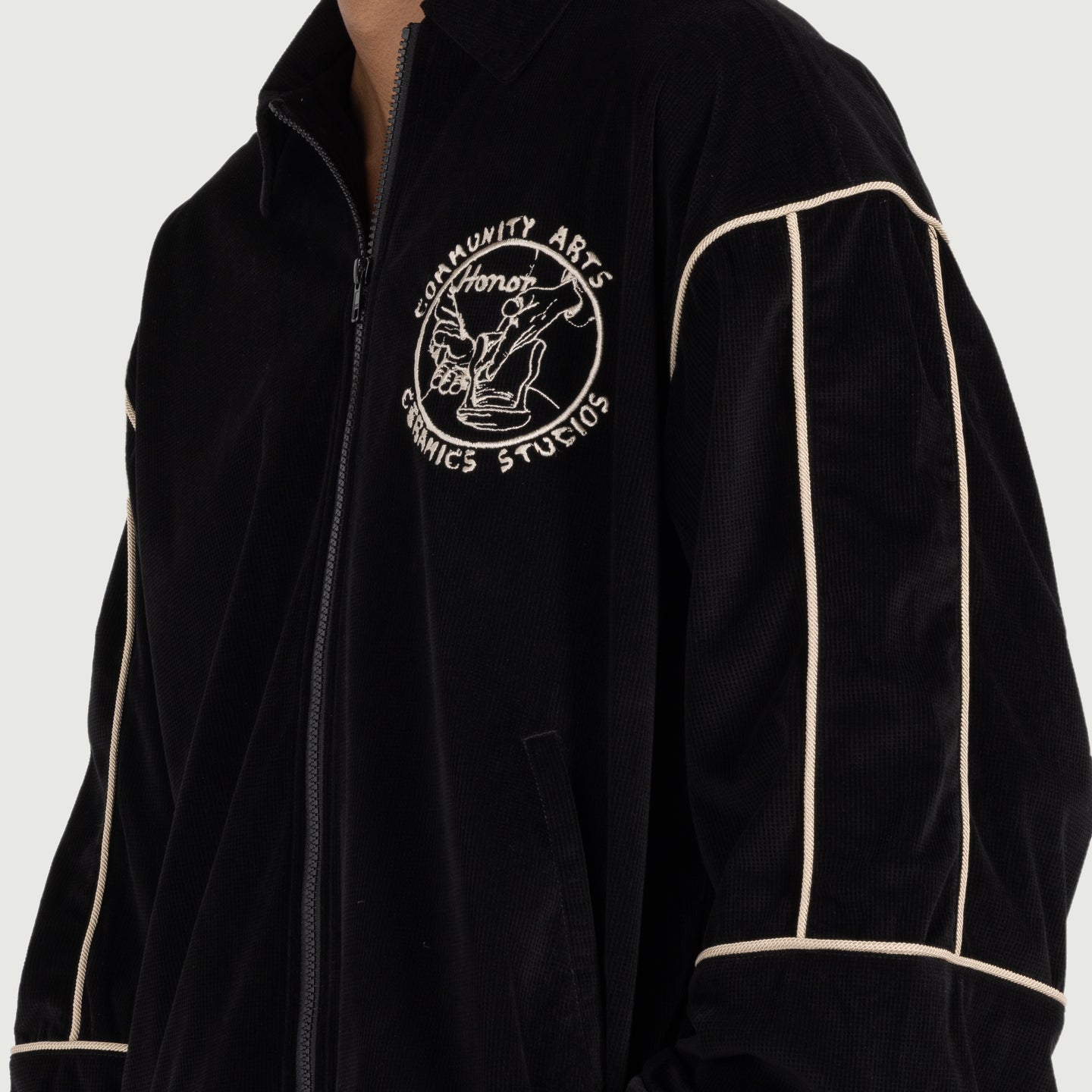 Piping Track Jacket - Black