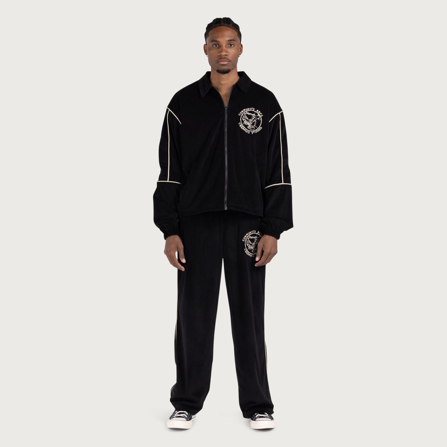 Piping Track Pant - Black